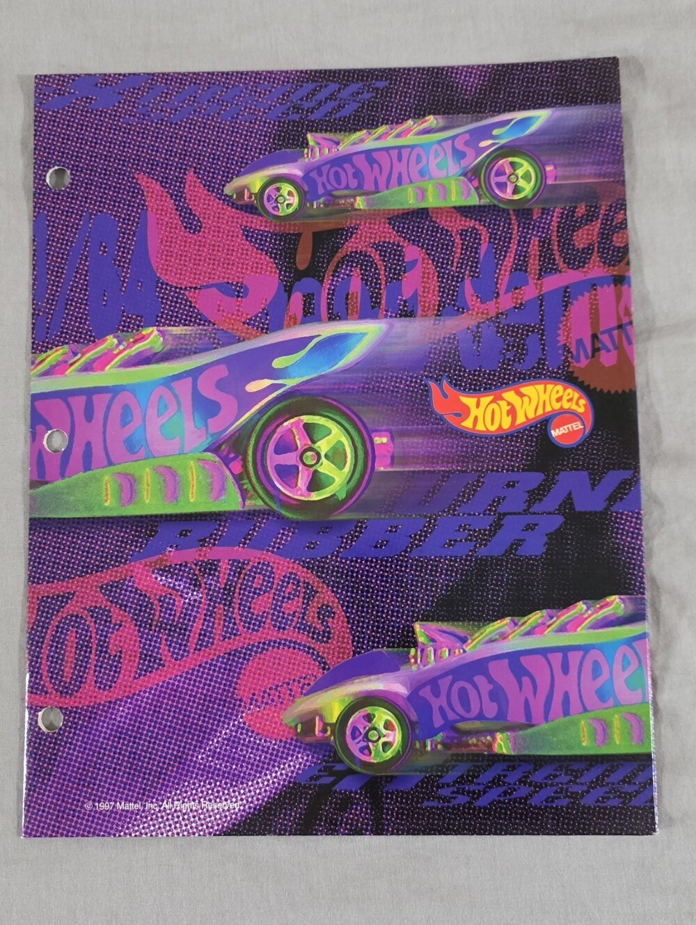 NEW Vintage 1997 Hot Wheels Mead 3-hole Folder